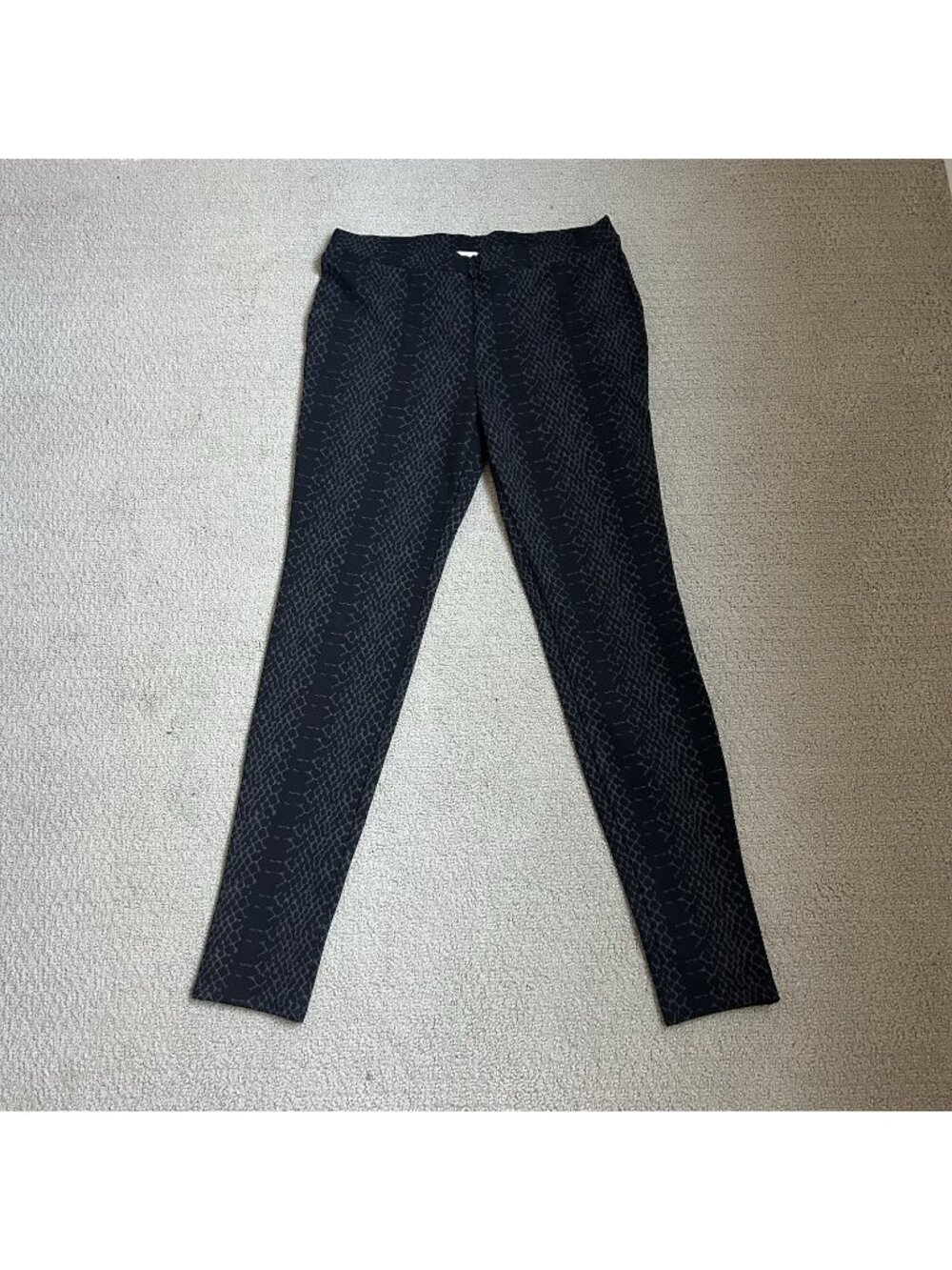 Joie Caviar Pants Women’s Snake Skin Print Black Straight Leg Pull On Medium